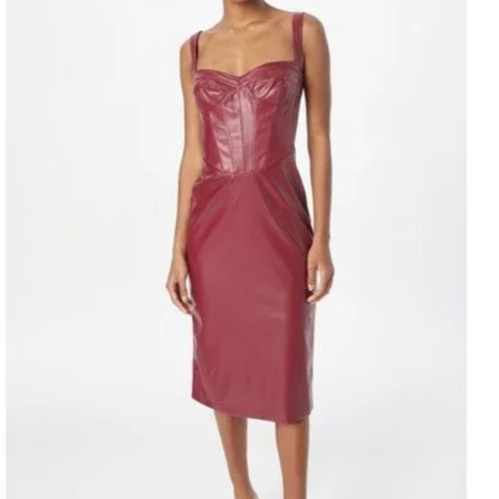 Bardot burgundy Bodycon corset Dress